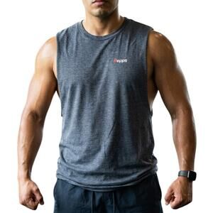 Repps Critical Cut Grey Gym Workout Tank Top Large